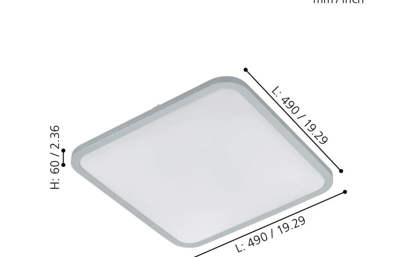 Cogoleto Plafond 49cm LED 3000-5000K 30W med Fjärrkontroll Vit