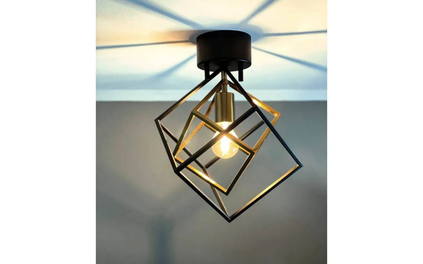 Cubes Plafond 33cm Svart/Matt Mässing