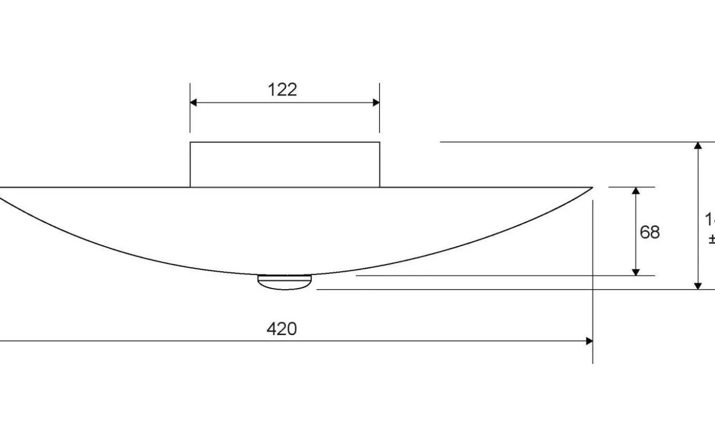 Cyklon Plafond 42cm Vit/Stål