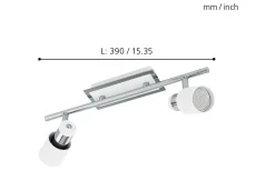 Davida Takspotlight 39cm GU10 LED 3000K 2x5W Vit