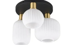 Diva Plafond 3-delad E27 matt mässing/vit