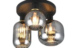 Diva Plafond 3-delad E27 mattsvart/förkromad