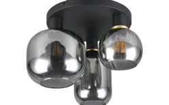 Diva Plafond 3-delad E27 mattsvart/förkromad