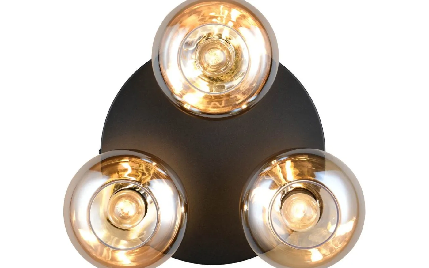 Divina Plafond 3-delad E14 matt svart/bärnsten