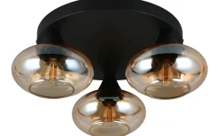 Divina Plafond 3-delad E14 matt svart/bärnsten