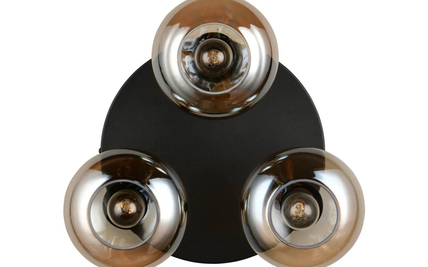 Divina Plafond 3-delad E14 matt svart/bärnsten