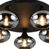 Divina Plafond 5-delad E14 matt svart/rökfärgad