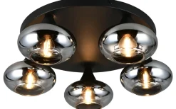 Divina Plafond 5-delad E14 matt svart/rökfärgad