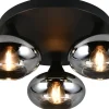 Divina Plafond 3-delad E14 matt svart/rökfärgad
