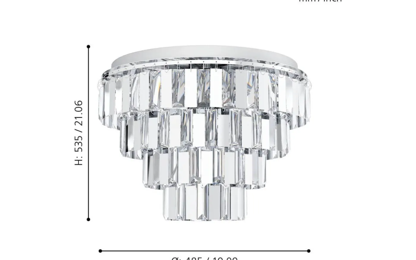 Erseka Kristallplafond 49cm Krom