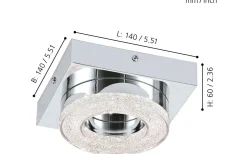 Fradelo Rund Plafond 14cm LED 3000K 3,2W Krom