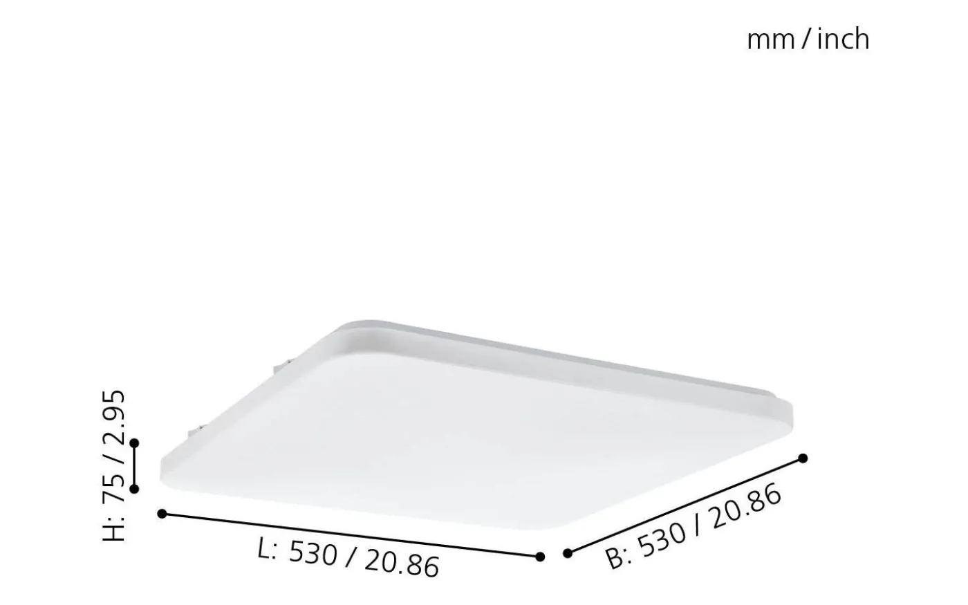 Frania Plafond 53cm LED 3000K 50W Vit