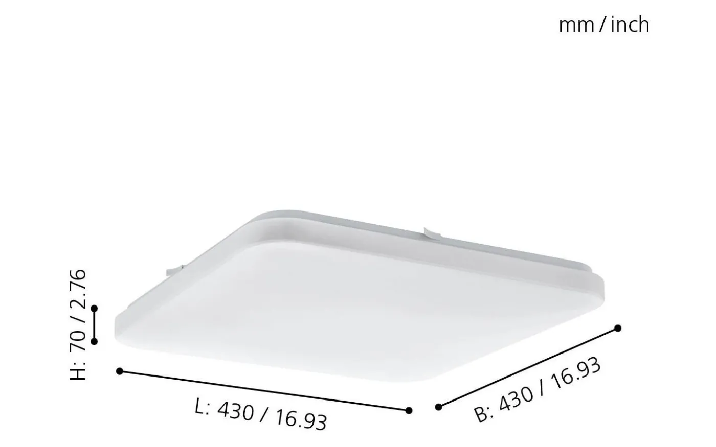 Frania Plafond 43cm LED 3000K 33W Vit