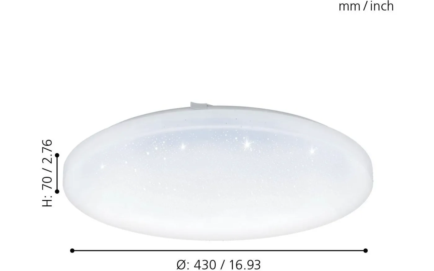 Frania Plafond Rund 43cm LED 3000K 33W Kristall Vit