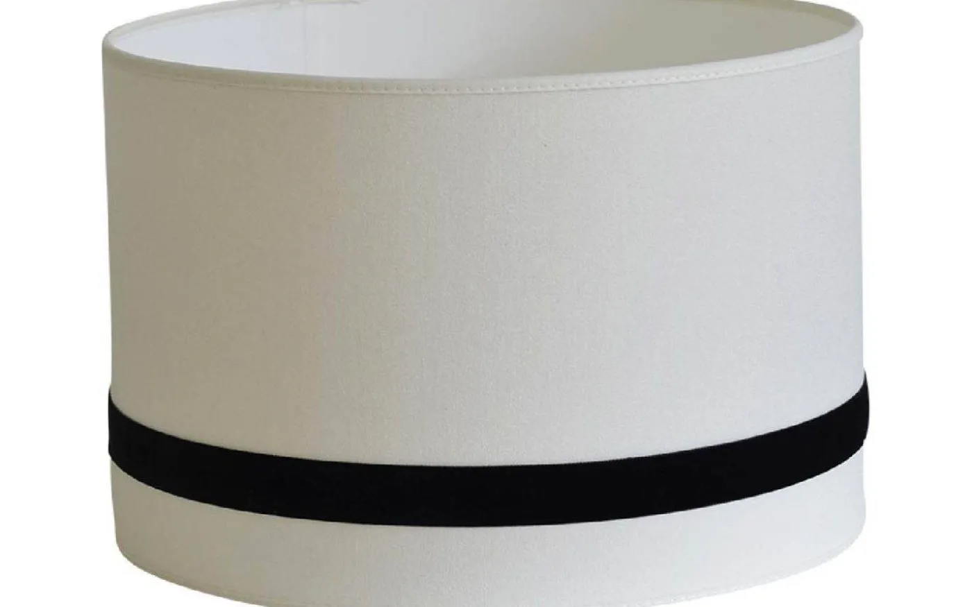 Galaxy Cylinder Lampskärm Hög Ø32cm Offwhite Black Ribbon