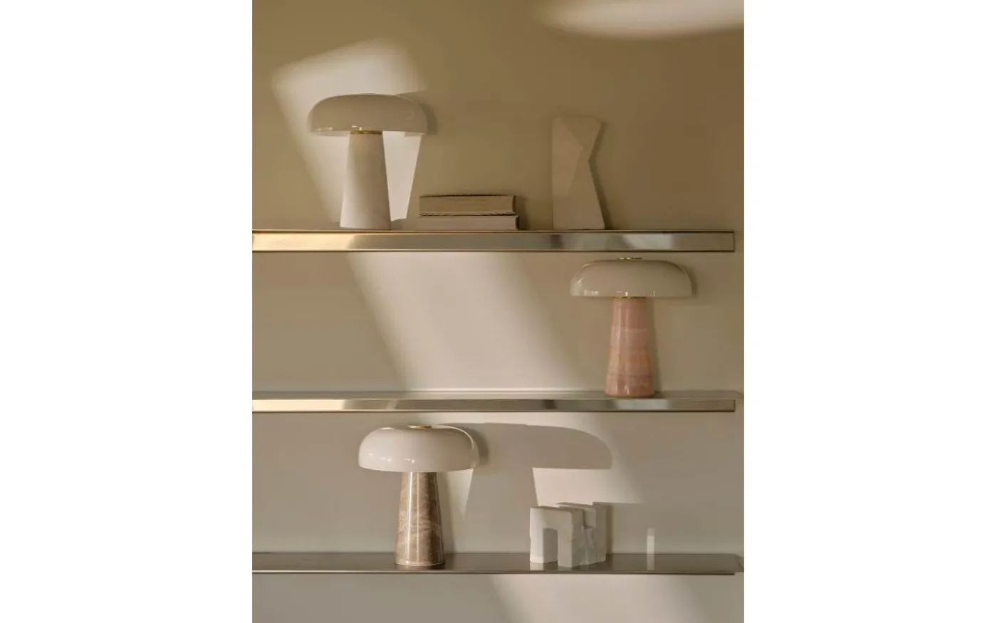 Glossy Mini Bordslampa 24cm Beige