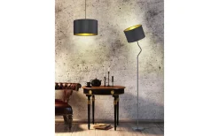 Hostel Golvlampa curve E27 matt svart/guld