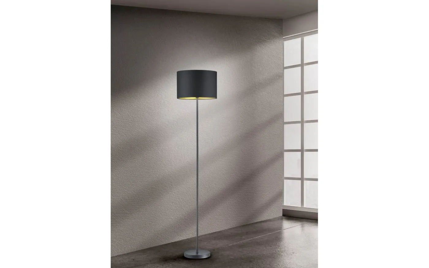 Hostel Golvlampa E27 matt svart/guld
