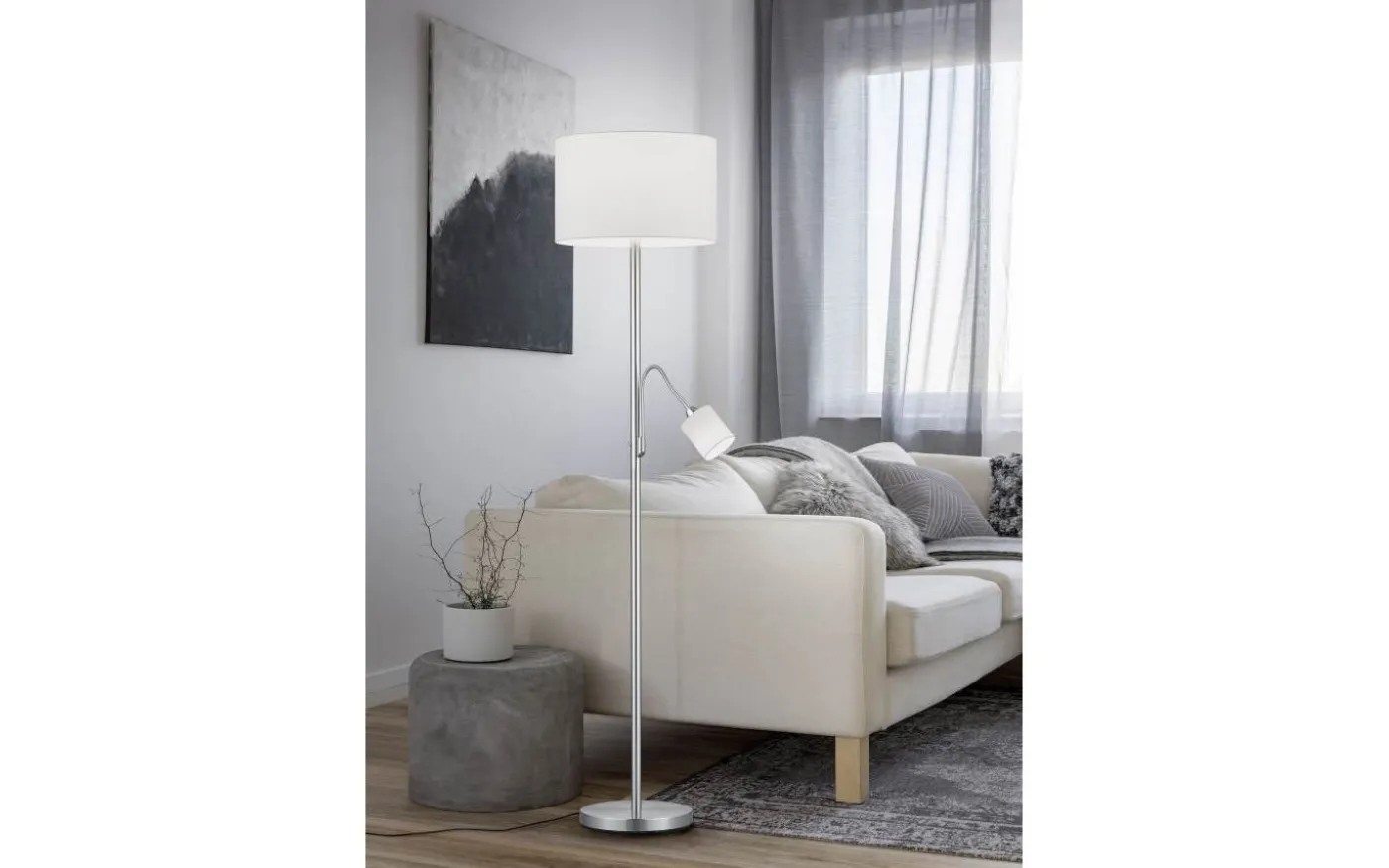 Hotell Golvlampa E27+E14 vit