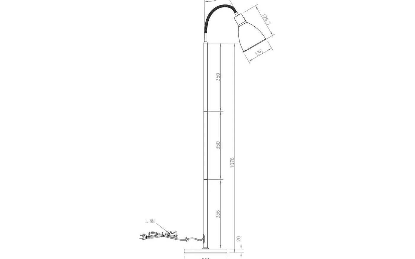Idre Golvlampa 158cm Svart