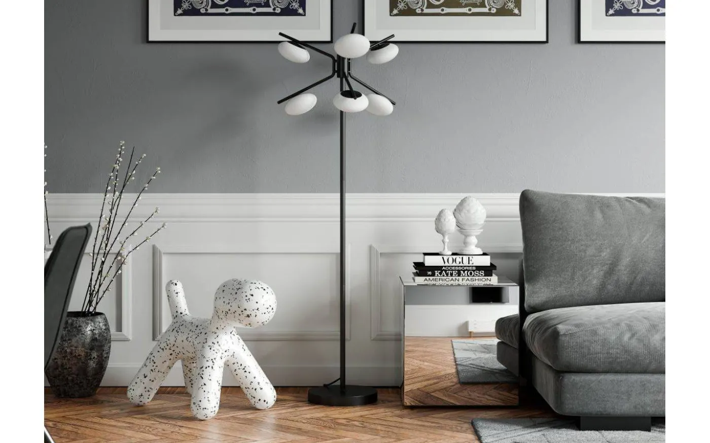 Imperia Golvlampa 165cm Matt Svart