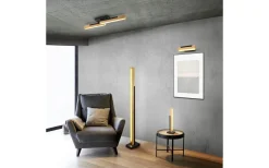 Kerala Golvlampa LED matt svart/trä