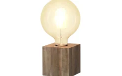 Kub Bordslampa 10cm Brun Trä