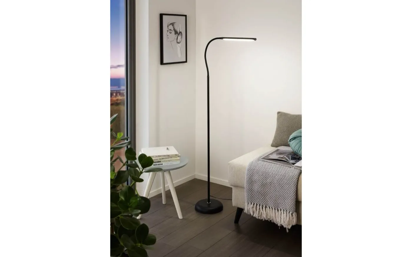 Laroa Golvlampa 130cm 4-Steg DIM LED 4000K 3,5W Svart