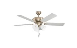 Las Palmas Takfläkt 132cm Nickel Med Belysning
