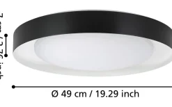 Laurito Plafond 49cm LED 3000-6500K 24W med Fjärrkontroll Svart