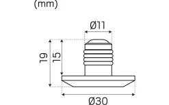 LED-Spot för Slang 16mm, 3000K 85lm 1,2W 350mA Vit