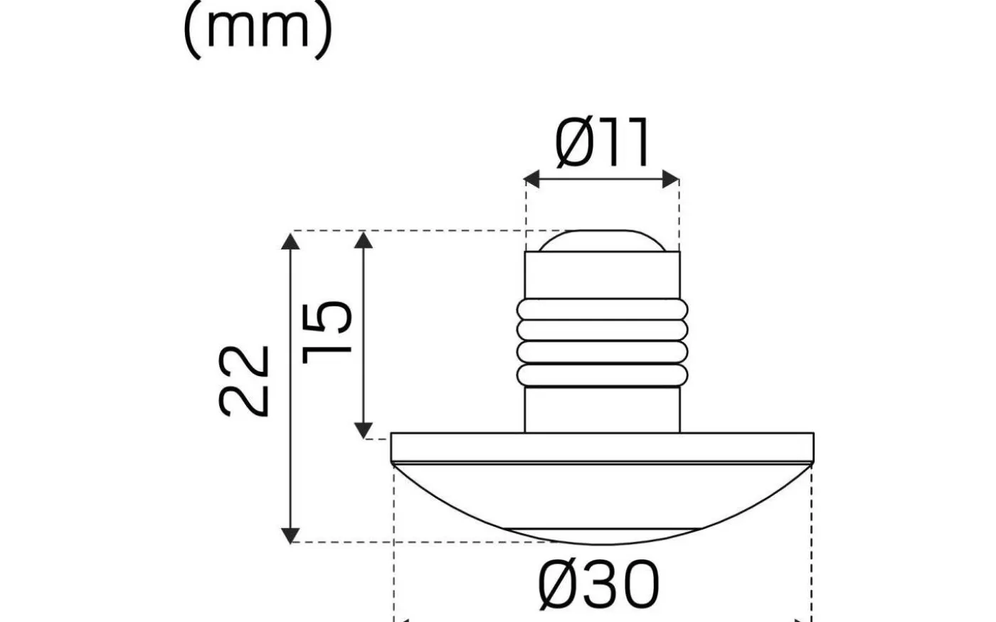LED-Spot för Slang 16mm, 2700K 90lm 1,2W 350mA Vit