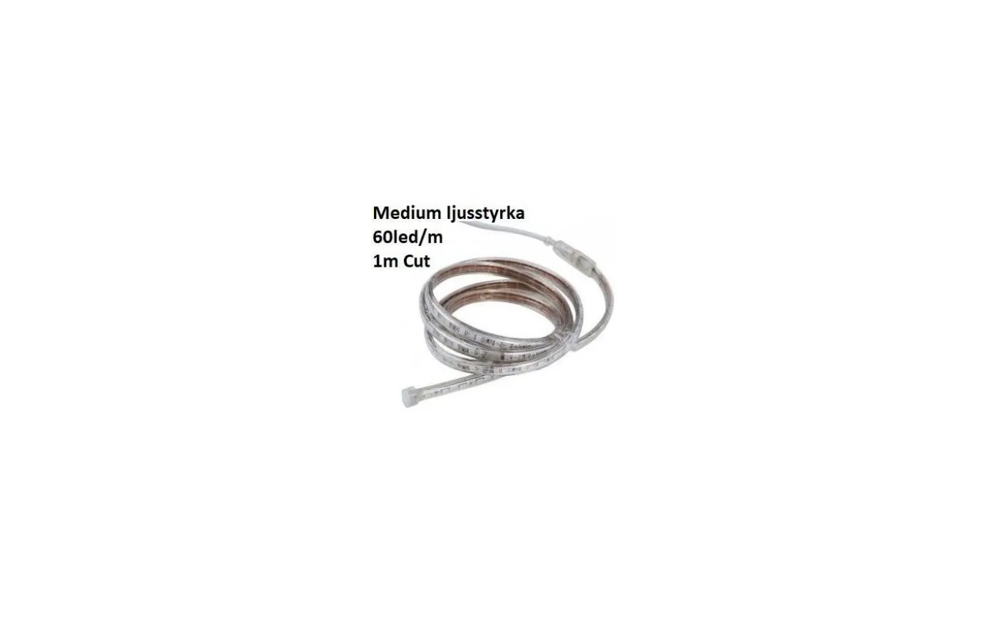 LEDstrip 230V 6W/m 3000K 60led/m 1m Cut Metervara