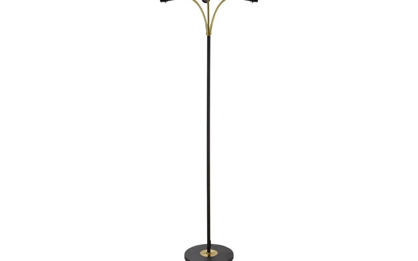 Ljusdal Golvfot 140cm 3L Svart/Matt Mässing Ex. Lampskärmar
