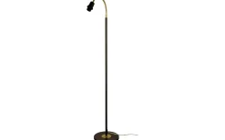 Ljusdal Golvfot 140cm 1L Svart/Matt Mässing Ex. Lampskärm