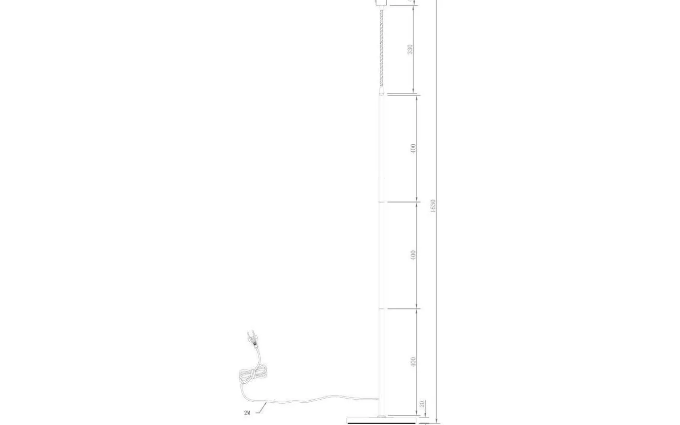 Ljusdal Golvfot 140cm 1L Svart/Matt Mässing Ex. Lampskärm