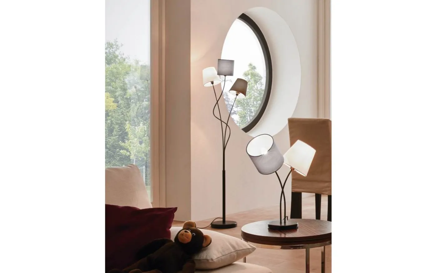 Maronda Golvlampa 152cm Svart/Vit/Brun
