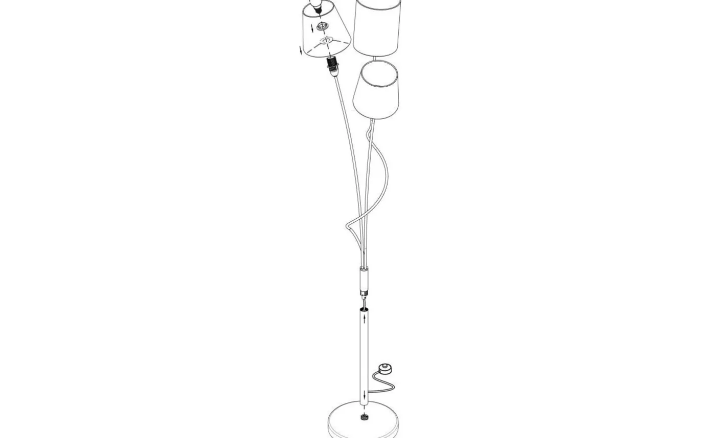 Maronda Golvlampa 152cm Svart/Vit/Brun