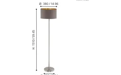 Maserlo Golvlampa 151cm Nickel/Cappuccino