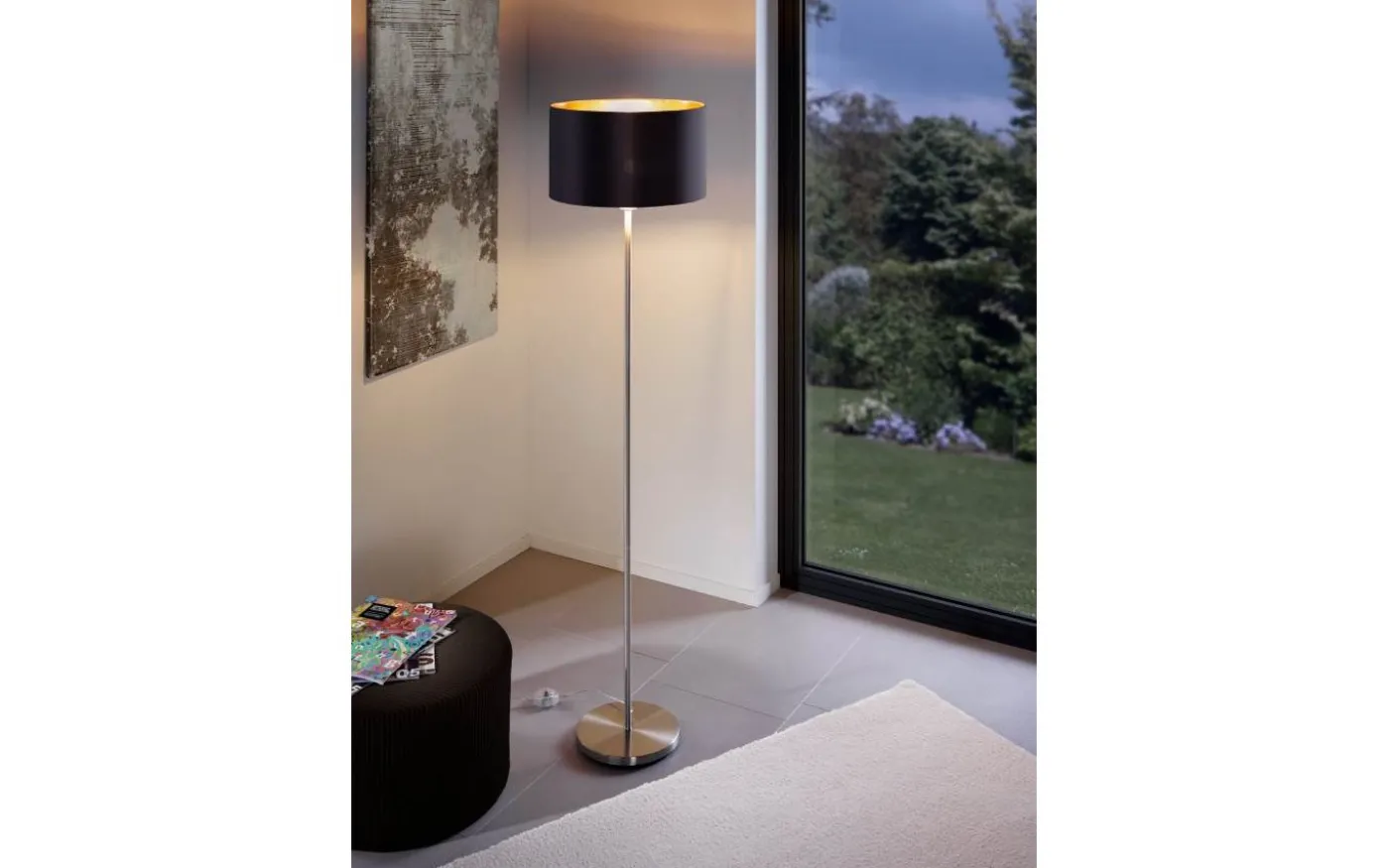 Maserlo Golvlampa 151cm Nickel/Svart