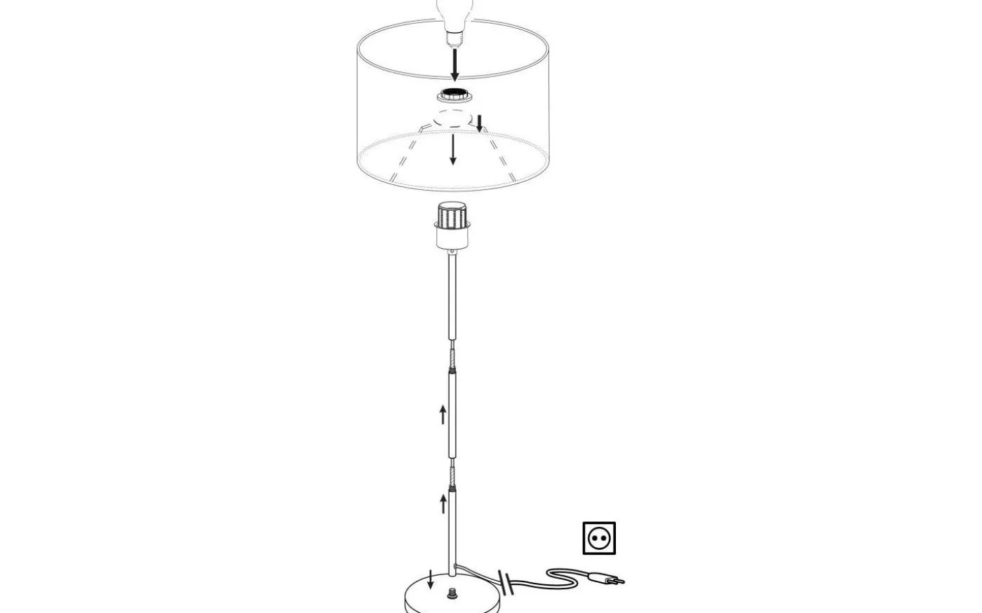 Maserlo Golvlampa 151cm Nickel/Svart