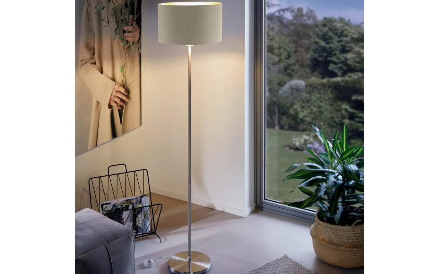 Maserlo Golvlampa 151cm Nickel/Taupe