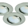 MD-230 Downlight 3000K 3x5W Satin 230V IP44 3-Pack