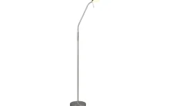 Moreno Golvlampa LED i borstat stål, uppladdningsbar