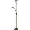 Nice Golvlampa 1,8m LED 3000K 20W+5W Svartkrom