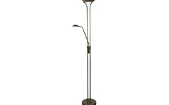 Nice Golvlampa 1,8m LED 3000K 20W+5W Svartkrom