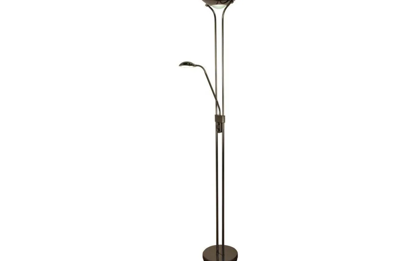 Nice Golvlampa 1,8m LED 3000K 20W+5W Svartkrom
