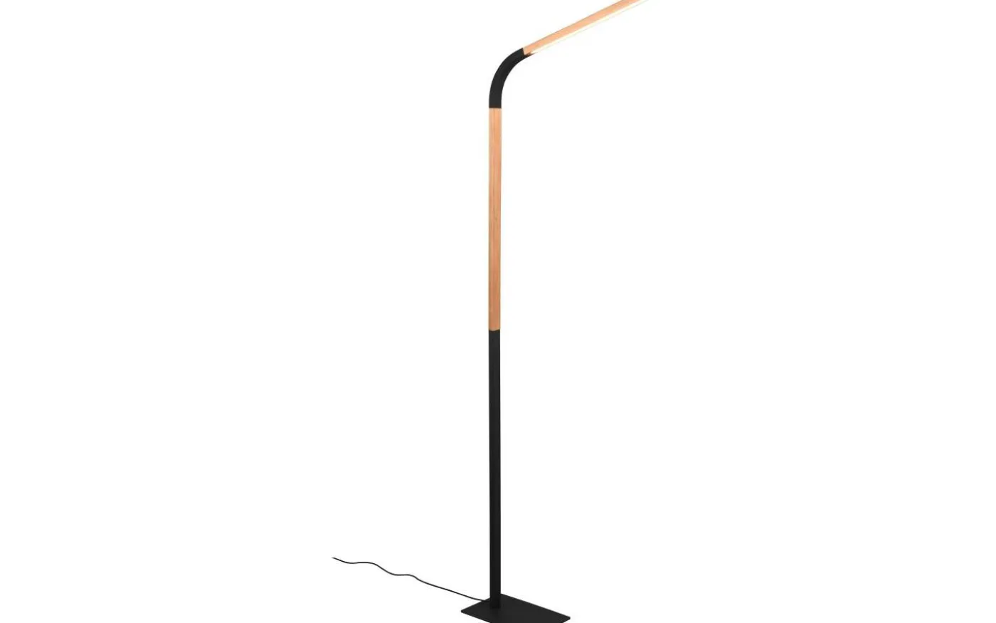 Norris Golvlampa LED matt svart/trä