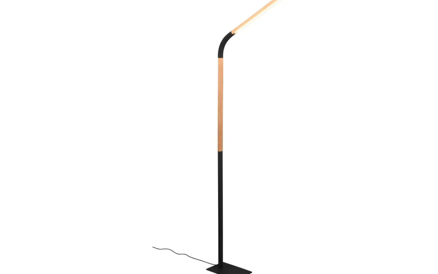 Norris Golvlampa LED matt svart/trä