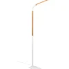 Norris Golvlampa LED matt vit/trä